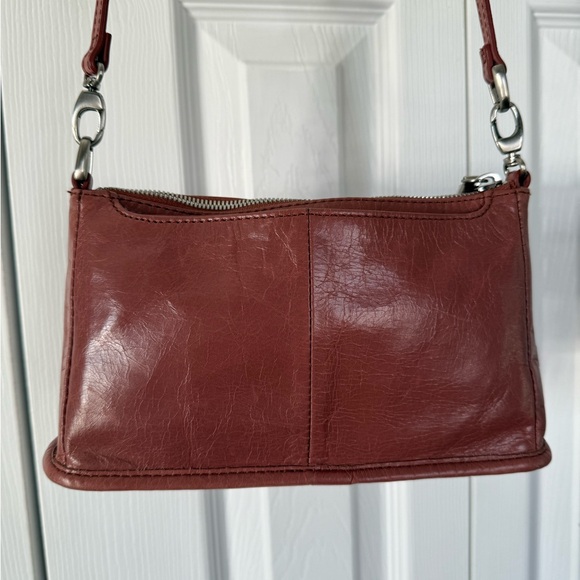 HOBO Handbags - HOBO Leather Shoulder Crossbody Bag, Silver Hardware in a dusty rose brown